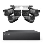 5MP 8-Channel Wired Security DVR System with 6pcs 2MP Outdoor Bullet CCTV Cameras, Smart Human / Vehicle / Motion Detection